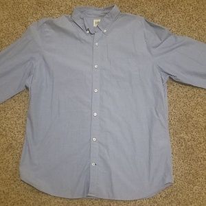 Mens blue button up shirt
